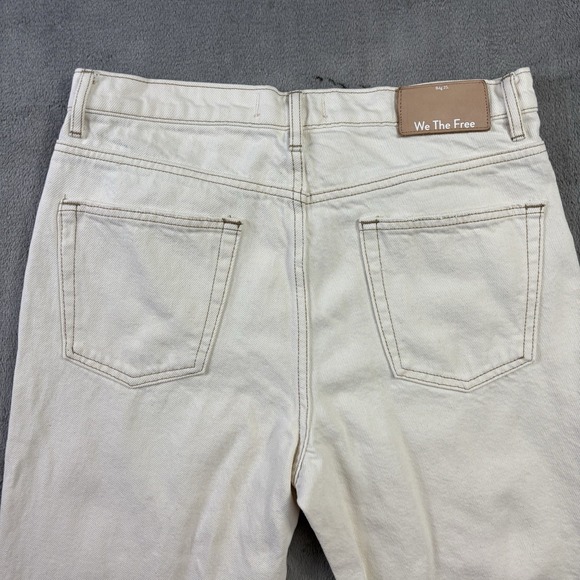 We The Free People Jeans Womens 30 Laurel Canyon Flare Ivory High Rise (Mended) - Picture 8 of 16